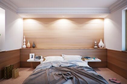 bouclé bed, bedroom trend, textured furniture