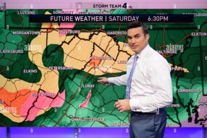 trendy weatherman on TikTok with teens cheering