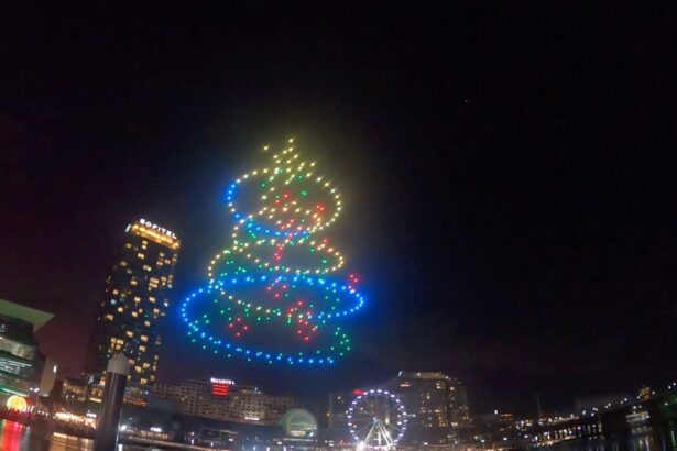 drone holiday lights